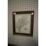 Cary's map of Cumberland, 1787, framed