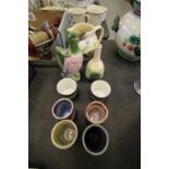 Pottery including Ambleside & Baughan & 2 Wedgwood Jasper Vases