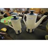 Beswick Apollo design retro coffee pot and water jug, no. 1958 & 1973