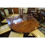 George III drop end dining table with 2 leaves (one leaf later)