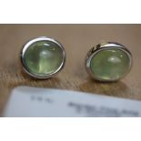 Pair of Silver Prehnite Earrings