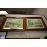 2 Signed Pictures WW1 1914 - J White RI - in oak frames