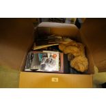 Box of Books, CD's and Teddy Bear
