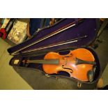 Stradivarius copy Violin by A.A Schlott (Saxony 1910) & The 'Molda' Case No2 by Hawkes & Son (