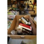 Box of silver plate, cutlery etc