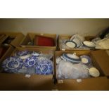 3 boxes of Blue & White Wares
