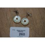 Pair of Mother of Pearl Disk Earrings