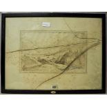 Early 19th Century School - Ink sketch, heightened in white - 'Leathes Water', 20cm x 32cm,