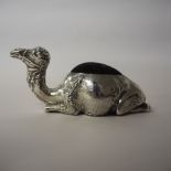 Extremely rare Edward VII silver 'Recumbent Camel' pin cushion by Levi & Salaman, Birmingham 1903,