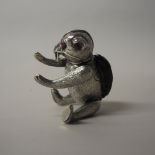 Rare Edward VII silver 'Teddy Bear' pin cushion with articulated arms and legs by H.V. Pithey &