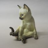 Royal Worcester porcelain Siamese kitten figure, black printed mark, dated 1978, 10cm high