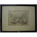 18th/19th Century School - Pencil drawing - Mill in Ambleside, 20cm x 28cm, slight paper wear,