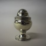 George III silver pounce pot by William Bell, London 1816, 7cm high