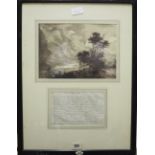 Early 19th Century School - Ink sketch, heightened in white - 'Near Keswick', 19cm x 26cm,