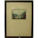 Early 19th Century School - Watercolour - Lake Scene, 13.5cm x 20cm, framed, inventory plaque No.