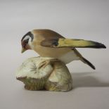 Royal Worcester porcelain Goldfinch figure modelled by Stan Mitchell, black printed mark, No.