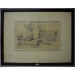 18th/19th Century School - Pencil drawing - Grasmere church, 19.3cm x 31cm, slight paper wear,