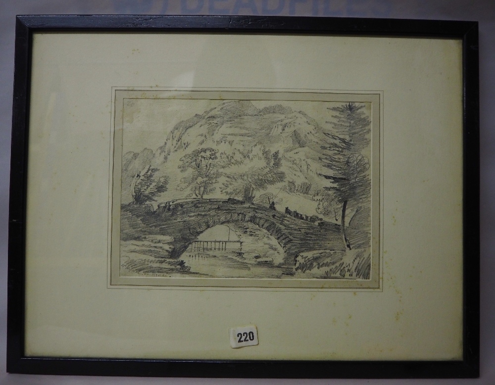 Early 19th Century School - Pencil drawing - Nr Rydal, Ambleside, 20cm x 28cm, framed, inventory No.