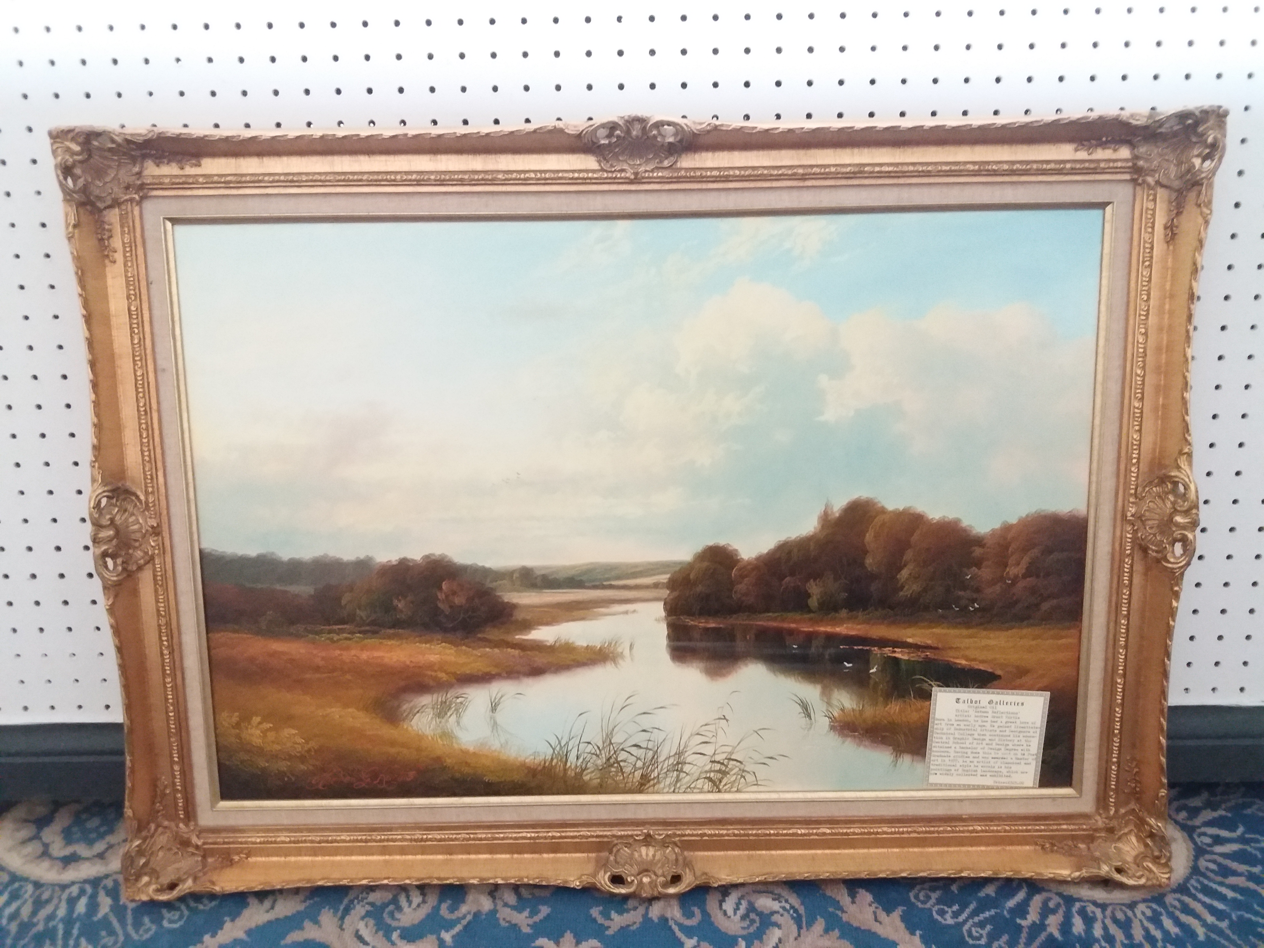 Andrew G Kurtis - Oil Painting - Autumn Reflections, canvas 51cm x 76cm, signed, in gilt frame,