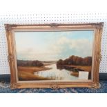 Andrew G Kurtis - Oil Painting - Autumn Reflections, canvas 51cm x 76cm, signed, in gilt frame,