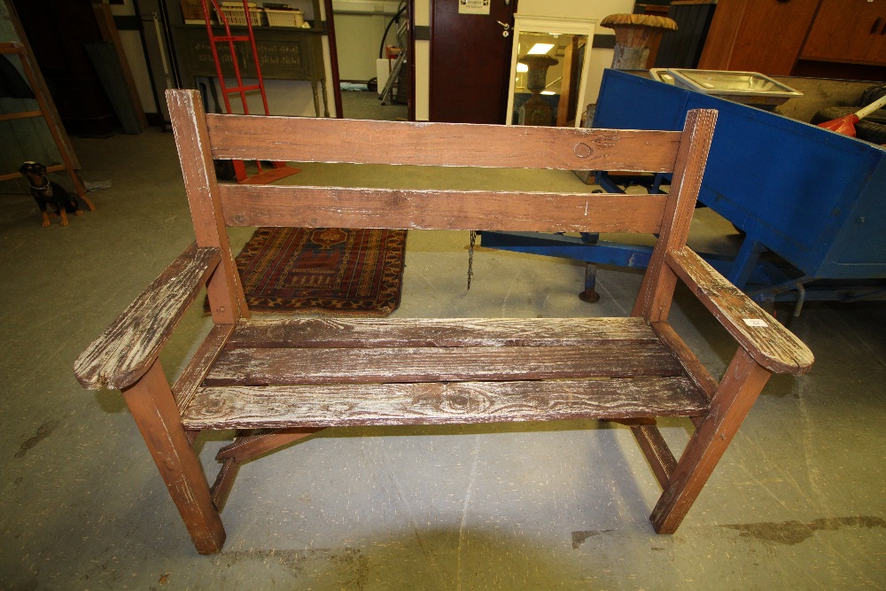 Stained Wood Garden Bench