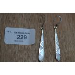 Pair Silver & Mother of Pearl Earrings