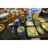 Selection of Wedgwood & Tunstall Jasper Ware including Dark Blue