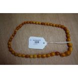 Butterscotch Amber Bead Necklace 15.4g