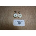 Pair of Mother of Pearl Disk Earrings