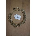 Pearl & Gilt Metal Trifari Type Necklace