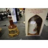 75cl Wade decanter Bells whisky - Elizabeth II 60th Birthday, boxed and one other Bells decanter