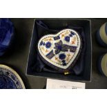 Royal Crown Derby Style Imari Heart Shape Trinket Box (Boxed)