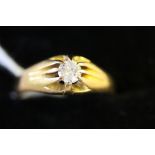 18ct Gold Diamond Solitaire Ring, Claw set - approx 0.5ct