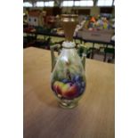 Royal Worcester porcelain 'Fruit' vase painted by William Ricketts, puce printed mark, date code for