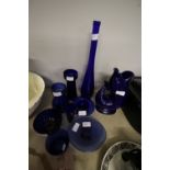 Eight Pieces 'Bristol Blue' Glass