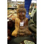 Wooden Buddha Figure