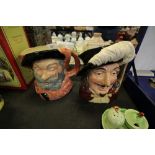 Royal Doulton character jugs - Sir John Falstaff (D6287) and Porthos (D6440)