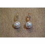 Pair Rose Gold Plated Freshwater Pearl & CZ Clip on Earrings