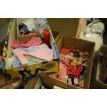 Box of 'Fashion' Dolls inc Barbie, Sindy, Daisy Jane, Pippa etc plus box of their clothes