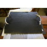 Slate Tray & 3 Glass Bowls