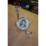Silver Photo Frame, Napkin Ring, Specimen Vase
