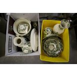 Quantity of Masons Chartreuse Pattern Ironstone China