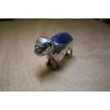 Edward VII silver 'Bulldog' pin cushion by Adie & Lovekin, Birmingham 1907, 5cm high