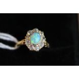 18ct Gold, Diamond & Opal Ring