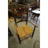 19th C Ladderback Chairs and Priory Oak Rocking Chair