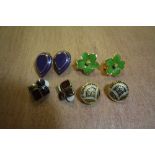 6 Pairs Enamelled Clip on Earrings