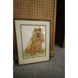 Watercolour of a Spaniel, M E Cooper, 1990