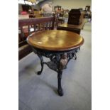 Victorian Mahogany & Cast Iron Britannia bar Table