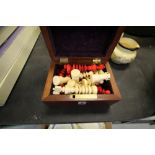 Ivory Chess Set in Mahogany Box