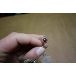 Indian Silver Garnet Ring - size N 1/2